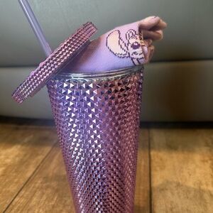 Purple Studded Tumbler with Straw